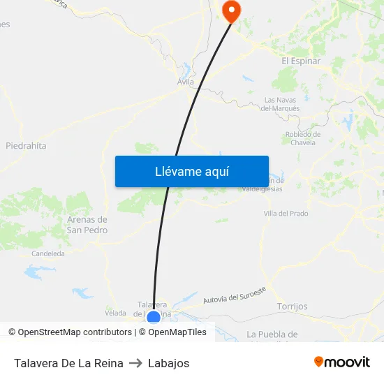 Talavera De La Reina to Labajos map