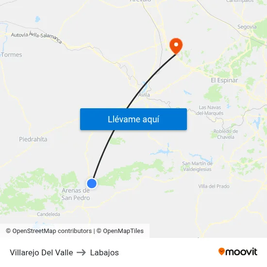 Villarejo Del Valle to Labajos map
