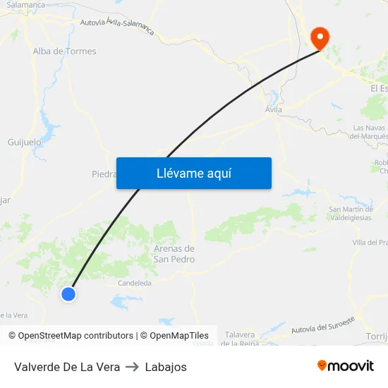 Valverde De La Vera to Labajos map