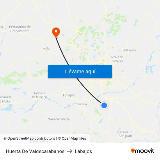 Huerta De Valdecarábanos to Labajos map