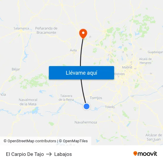 El Carpio De Tajo to Labajos map
