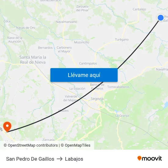 San Pedro De Gaíllos to Labajos map