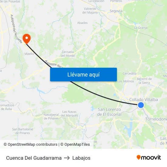 Cuenca Del Guadarrama to Labajos map