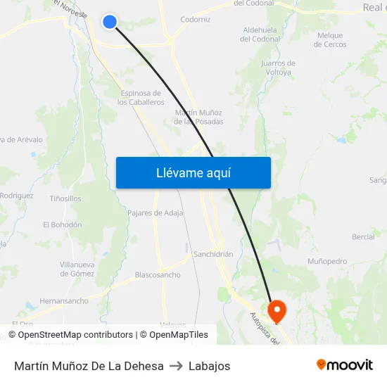 Martín Muñoz De La Dehesa to Labajos map