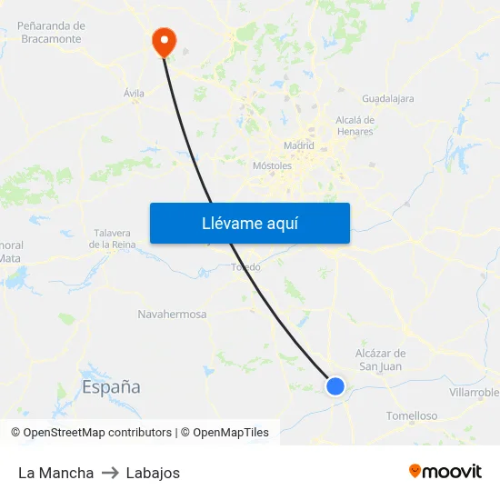 La Mancha to Labajos map
