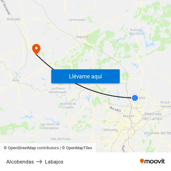 Alcobendas to Labajos map