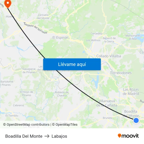 Boadilla Del Monte to Labajos map