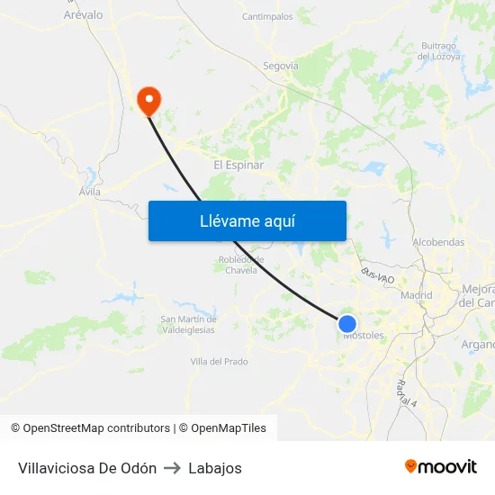 Villaviciosa De Odón to Labajos map