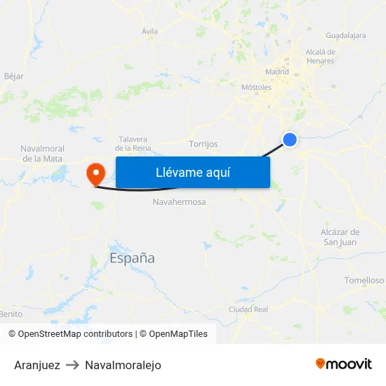 Aranjuez to Navalmoralejo map