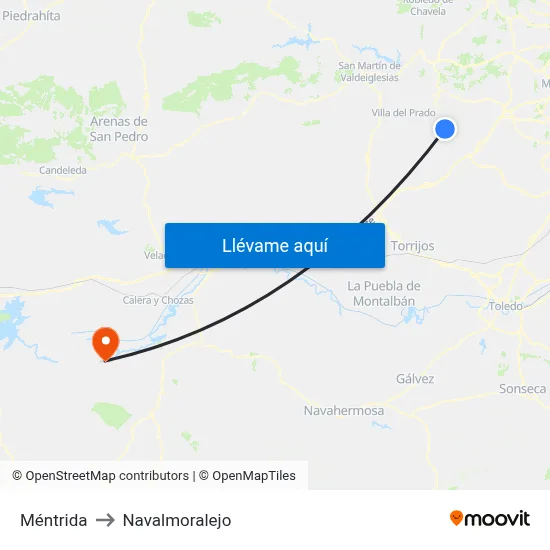 Méntrida to Navalmoralejo map