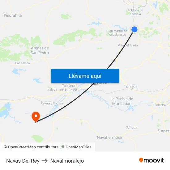 Navas Del Rey to Navalmoralejo map