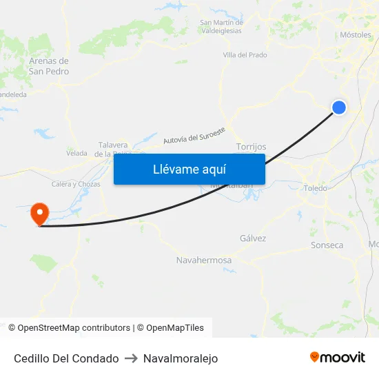 Cedillo Del Condado to Navalmoralejo map