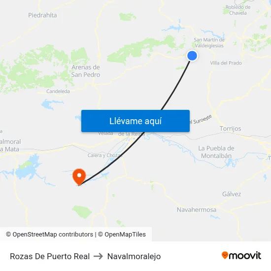 Rozas De Puerto Real to Navalmoralejo map