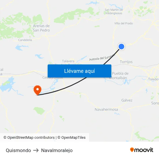 Quismondo to Navalmoralejo map