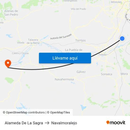 Alameda De La Sagra to Navalmoralejo map