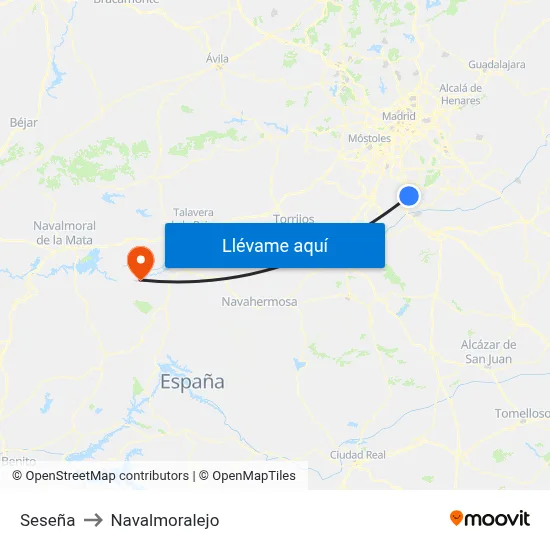 Seseña to Navalmoralejo map