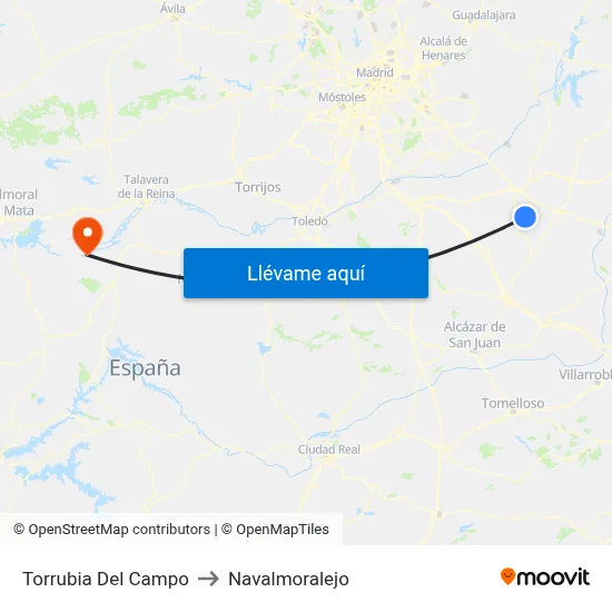 Torrubia Del Campo to Navalmoralejo map