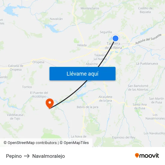 Pepino to Navalmoralejo map
