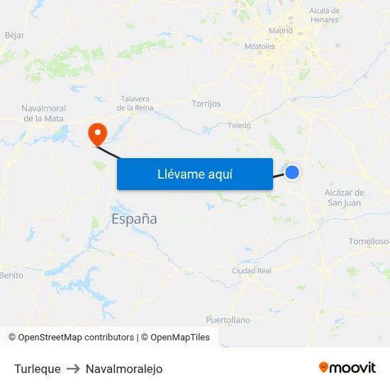 Turleque to Navalmoralejo map