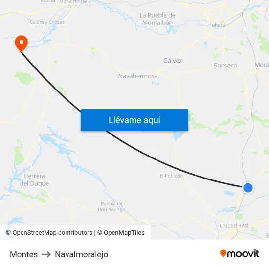 Montes to Navalmoralejo map