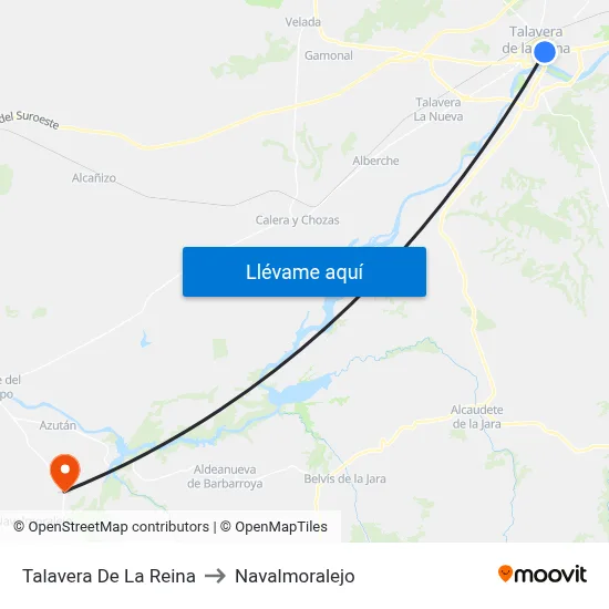 Talavera De La Reina to Navalmoralejo map