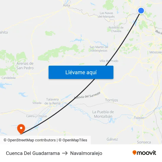 Cuenca Del Guadarrama to Navalmoralejo map