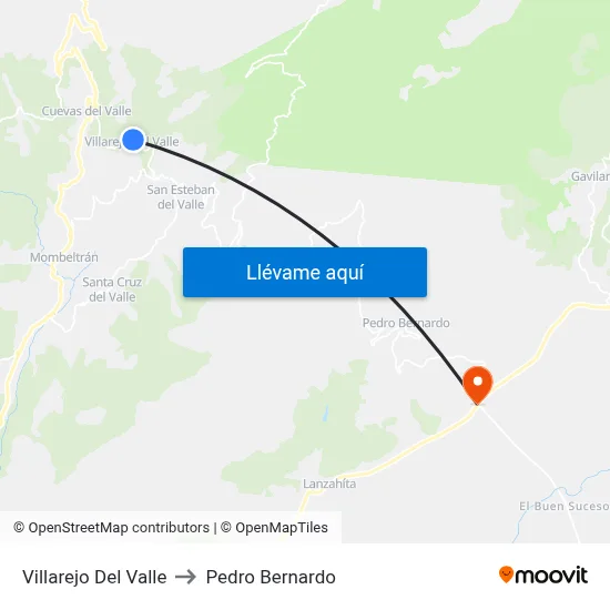 Villarejo Del Valle to Pedro Bernardo map