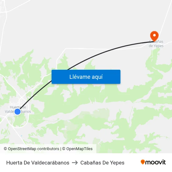 Huerta De Valdecarábanos to Cabañas De Yepes map