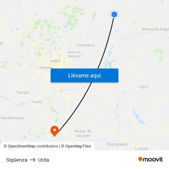 Sigüenza to Urda map