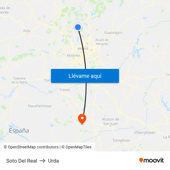 Soto Del Real to Urda map