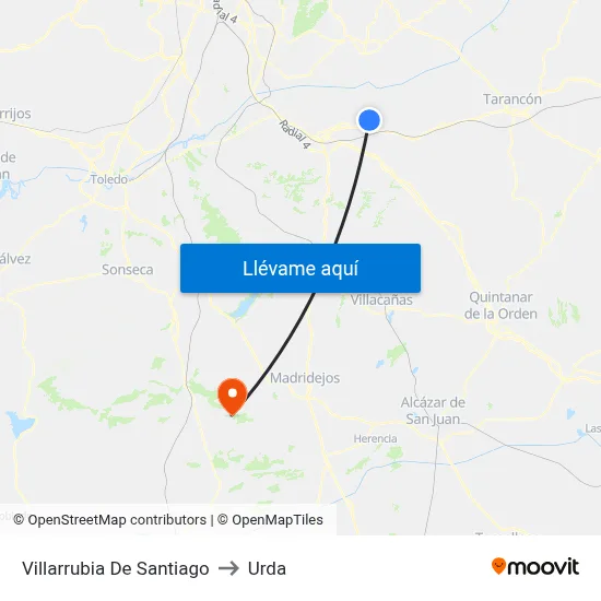 Villarrubia De Santiago to Urda map