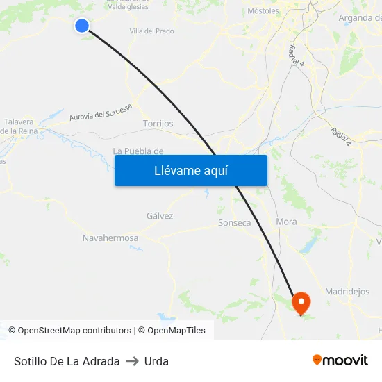 Sotillo De La Adrada to Urda map