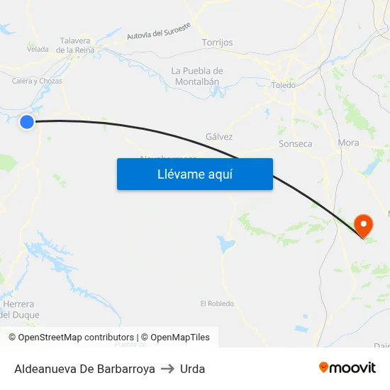 Aldeanueva De Barbarroya to Urda map