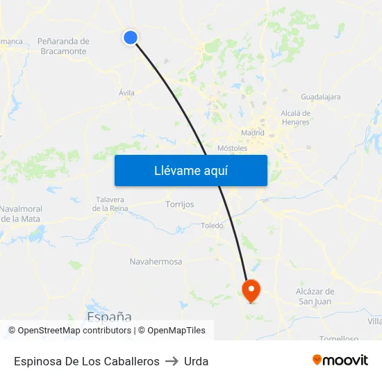 Espinosa De Los Caballeros to Urda map