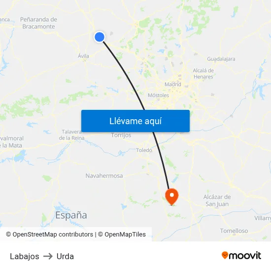 Labajos to Urda map