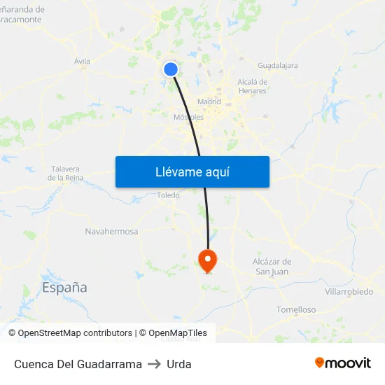 Cuenca Del Guadarrama to Urda map