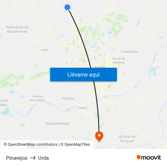 Pinarejos to Urda map