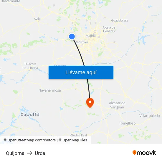 Quijorna to Urda map