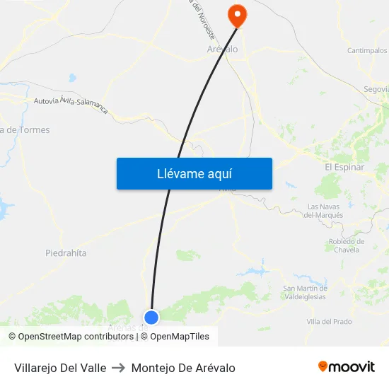 Villarejo Del Valle to Montejo De Arévalo map