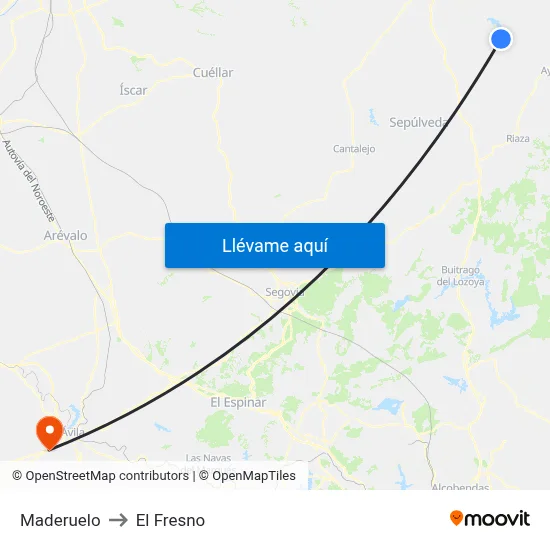 Maderuelo to El Fresno map