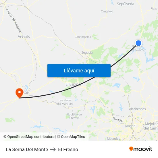 La Serna Del Monte to El Fresno map