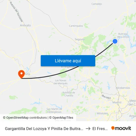 Gargantilla Del Lozoya Y Pinilla De Buitrago to El Fresno map