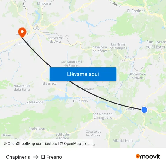 Chapinería to El Fresno map