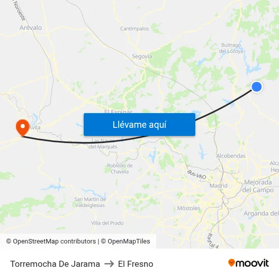 Torremocha De Jarama to El Fresno map