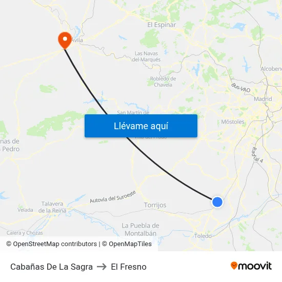 Cabañas De La Sagra to El Fresno map
