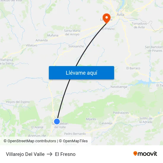 Villarejo Del Valle to El Fresno map