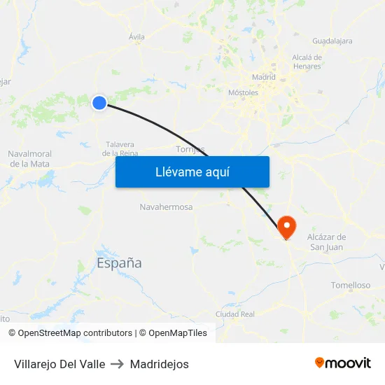 Villarejo Del Valle to Madridejos map