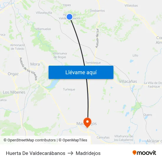 Huerta De Valdecarábanos to Madridejos map