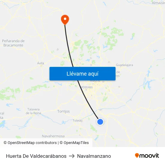 Huerta De Valdecarábanos to Navalmanzano map
