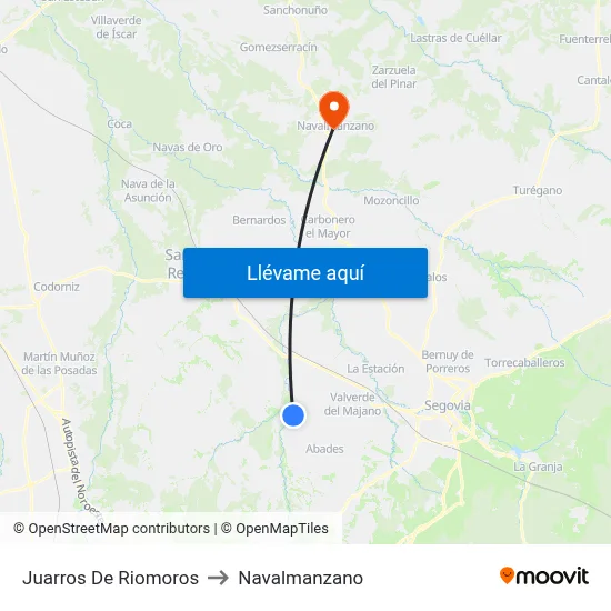 Juarros De Riomoros to Navalmanzano map